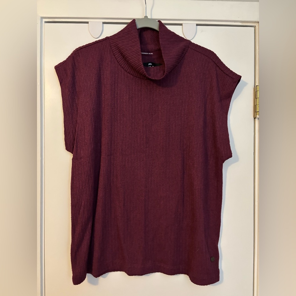 Andrew Marc Deep Burgundy Cowl Neck Sweater
